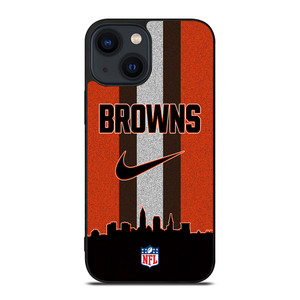CLEVELAND BROWNS NIKE STRIPE iPhone 14 Plus Case Cover CLEVELAND BROWNS NIKE STRIPE iPhone 14 Plus Case Cover