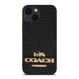 COACH NEW YORK BLACK LEATHER 2 iPhone 14 Plus Case Cover