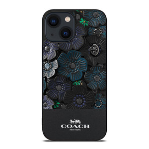 COACH NEW YORK BLACK TEA ROSE iPhone 14 Plus Case Cover