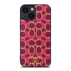 COACH NEW YORK PINK GOLD iPhone 14 Plus Case Cover COACH NEW YORK PINK GOLD iPhone 14 Plus Case Cover