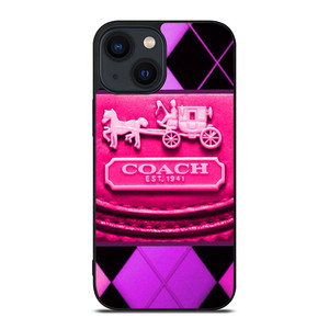 COACH NEW YORK PURPLE PINK LOGO iPhone 14 Plus Case Cover