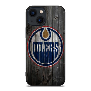 EDMONTON OILERS WOODEN LOGO iPhone 14 Plus Case Cover EDMONTON OILERS WOODEN LOGO iPhone 14 Plus Case Cover