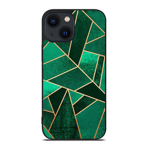 EMERALD AND COPPER GEOMETRIC PATTERN iPhone 14 Plus Case Cover