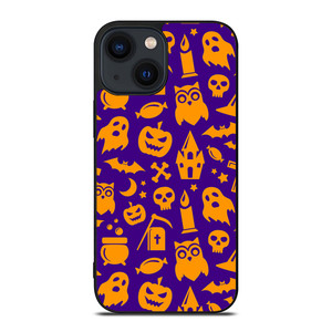 HAPPY HALLOWEEN PURPLE PATTERN iPhone 14 Plus Case Cover