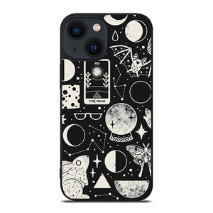 LUNAR PATTERN BLACK WHITE iPhone 14 Plus Case Cover
