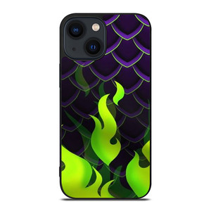 MALEFICENT GREEN FLAMES PATTERN iPhone 14 Plus Case Cover