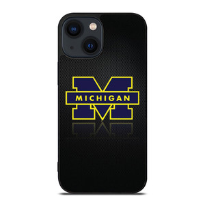MICHIGAN WOLVERINES METAL LOGO iPhone 14 Plus Case Cover