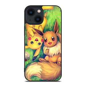 POKEMON EEVEE AND PIKACHU iPhone 14 Plus Case Cover POKEMON EEVEE AND PIKACHU iPhone 14 Plus Case Cover