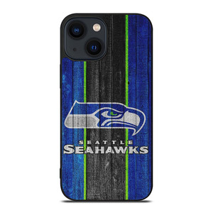 SEATTLE SEAHAWKS WOODEN LOGO NFL iPhone 14 Plus Case Cover
