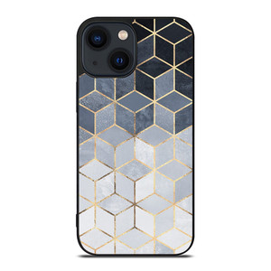 SOFT BLUE GRADIENT CUBES iPhone 14 Plus Case Cover SOFT BLUE GRADIENT CUBES iPhone 14 Plus Case Cover