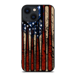 USA FLAG AMERICAN BASEBALL iPhone 14 Plus Case Cover