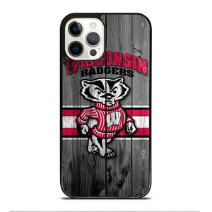 WISCONSIN BADGER WOODEN LOGO iPhone 12 Pro Case Cover WISCONSIN BADGER WOODEN LOGO iPhone 12 Pro Case Cover