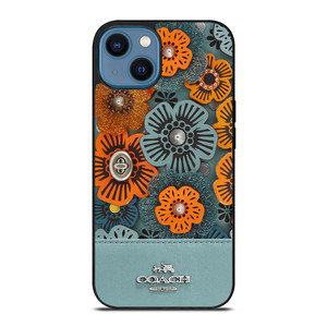 COACH NEW YORK BLUE TEA ROSE iPhone 14 Case Cover COACH NEW YORK BLUE TEA ROSE iPhone 14 Case Cover
