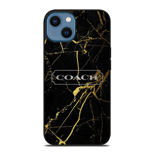 COACH NEW YORK GOLD MARBLE iPhone 14 Case Cover