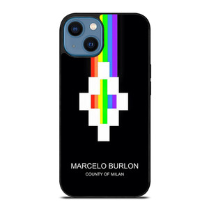MARCELO BURLON MILAN RAINBOW LOGO iPhone 14 Case Cover MARCELO BURLON MILAN RAINBOW LOGO iPhone 14 Case Cover