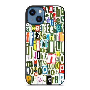 RETRO ALPHABET GREEN COLLAGE iPhone 14 Case Cover