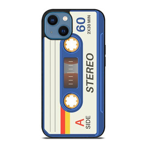 RETRO BLUE STEREO CASETTE TAPE iPhone 14 Case Cover RETRO BLUE STEREO CASETTE TAPE iPhone 14 Case Cover