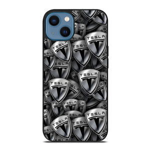 TESLA METAL LOGO COLLAGE iPhone 14 Case Cover