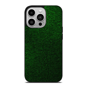 GREEN BINARY CODE PATTERN iPhone 14 Pro Case Cover