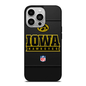 IOWA HAWKEYES CARBON LOGO iPhone 14 Pro Case Cover