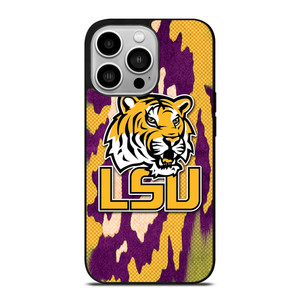 LSU TIGERS FOOTBALL HALFTONE iPhone 14 Pro Case Cover LSU TIGERS FOOTBALL HALFTONE iPhone 14 Pro Case Cover