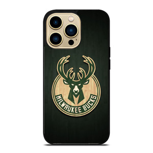MILWAUKEE BUCKS WOODEN LOGO iPhone 14 Pro Case Cover