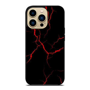RED NEON LIGHTNING PATTERN iPhone 14 Pro Case Cover