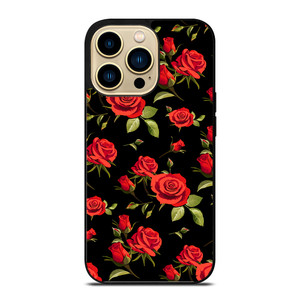 SEAMLESS RED ROSE PATTERN iPhone 14 Pro Case Cover SEAMLESS RED ROSE PATTERN iPhone 14 Pro Case Cover