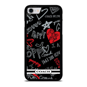 COACH NEW YORK POPPY BLACK iPhone SE 2022 Case Cover COACH NEW YORK POPPY BLACK iPhone SE 2022 Case Cover