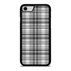 GREY CHECK FABRIC TEXTURES iPhone SE 2022 Case Cover