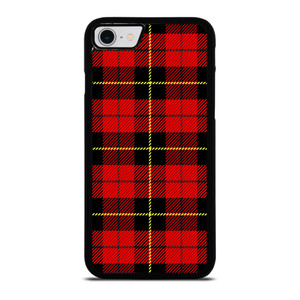 RED BLACK TARTAN PATTERN iPhone SE 2022 Case Cover