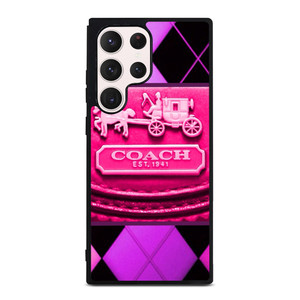 COACH NEW YORK PURPLE PINK LOGO Samsung Galaxy S23 Ultra Case Cover