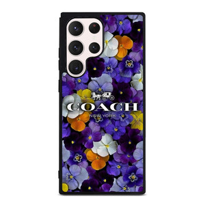 PURPLE FLOWERS COACH NEW YORK Samsung Galaxy S23 Ultra Case Cover