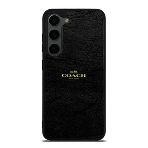 COACH NEW YORK BLACK LEATHER Samsung Galaxy S23 Plus Case Cover