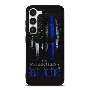BLUE LINE POLICE WARRIOR SKULL Samsung Galaxy S23 Case Cover BLUE LINE POLICE WARRIOR SKULL Samsung Galaxy S23 Case Cover