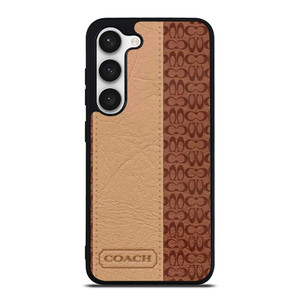 COACH NEW YORK BROWN LEATHER Samsung Galaxy S23 Case Cover