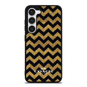 COACH NEW YORK GOLD ZIG ZAG Samsung Galaxy S23 Case Cover