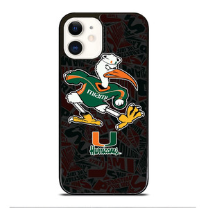 MIAMI HURRICANES UM FOOTBALL iPhone 12 Case Cover MIAMI HURRICANES UM FOOTBALL iPhone 12 Case Cover