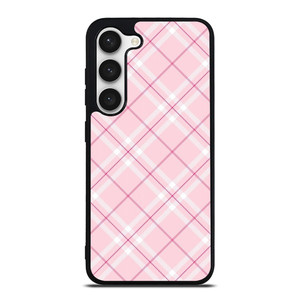 LIGHT PINK PLAID PATTERN Samsung Galaxy S23 Case Cover