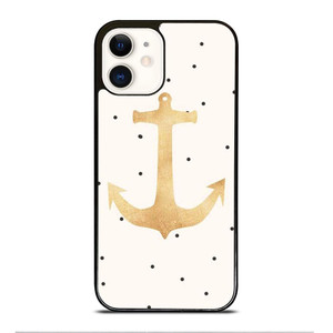 NAUTICAL ANCHOR POLKADOT iPhone 12 Case Cover NAUTICAL ANCHOR POLKADOT iPhone 12 Case Cover