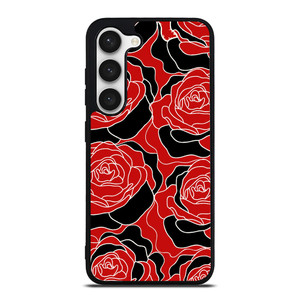 ROSE RED AND BLACK PATTERN Samsung Galaxy S23 Case Cover