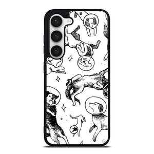 SPACE DOG WHITE PATTERN Samsung Galaxy S23 Case Cover