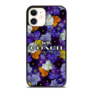 PURPLE FLOWERS COACH NEW YORK iPhone 12 Case Cover PURPLE FLOWERS COACH NEW YORK iPhone 12 Case Cover