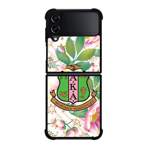 AKA PINK AND GREEN FLOWER LOGO Samsung Galaxy Z Flip 4 Case Cover