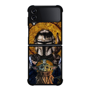 BABY YODA AND THE MANDALORIAN MOSAIC Samsung Galaxy Z Flip 4 Case Cover BABY YODA AND THE MANDALORIAN MOSAIC Samsung Galaxy Z Flip 4 Case Cover