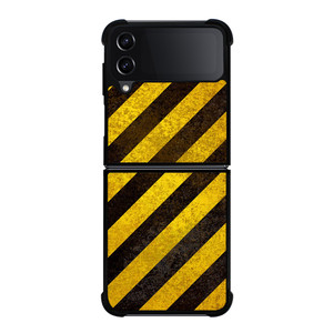 BLACK YELLOW POLICE LINE STRIPE Samsung Galaxy Z Flip 4 Case Cover