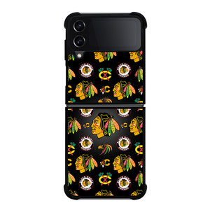 CHICAGO BLACKHAWKS COLLAGE LOGO Samsung Galaxy Z Flip 4 Case Cover