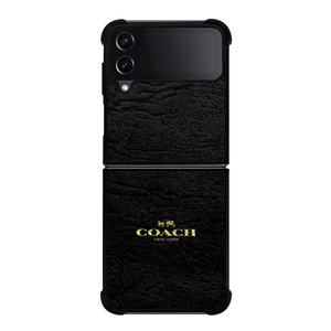 COACH LOGO TEXTURE BLACK Samsung Galaxy Z Flip 4 Case Cover