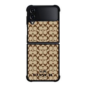 COACH NEW YORK BROWN Samsung Galaxy Z Flip 4 Case Cover COACH NEW YORK BROWN Samsung Galaxy Z Flip 4 Case Cover
