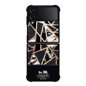 COACH NEW YORK GOLD BLACK TEXTURE Samsung Galaxy Z Flip 4 Case Cover COACH NEW YORK GOLD BLACK TEXTURE Samsung Galaxy Z Flip 4 Case Cover